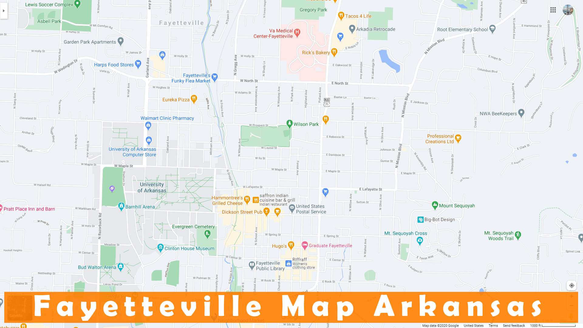 Fayetteville Arkansas Map